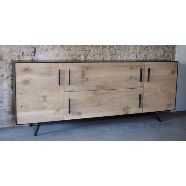 Credenza D001 | Dresser, Reclaimed oak combined with steel