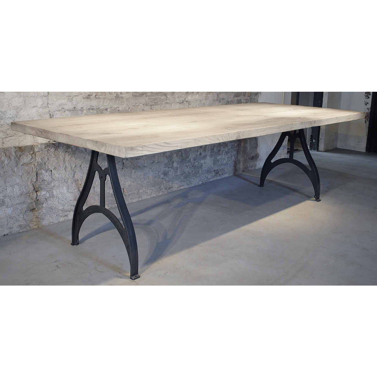 Industrial design table with rustic oak top DT01 DT69