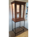 Antique vitrine combined with steel frame - A017