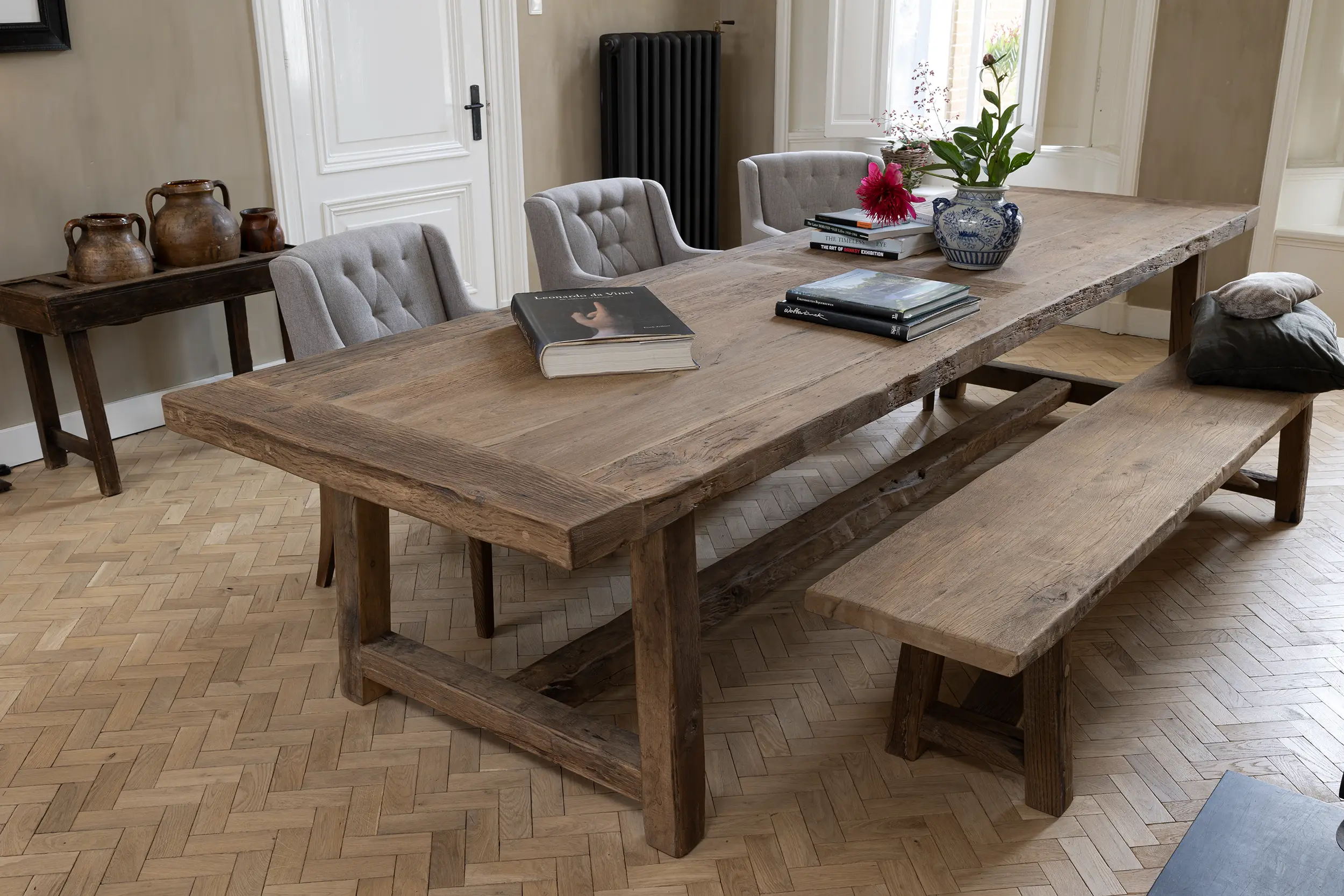 Z011-Salzburg-landelijke-eettafel-2 Landelijke eettafel van oud eikenhout op maat gemaakt
