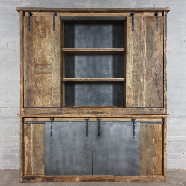 industrial-cupboard-reclaimed-oak-with steel-sliding-doors