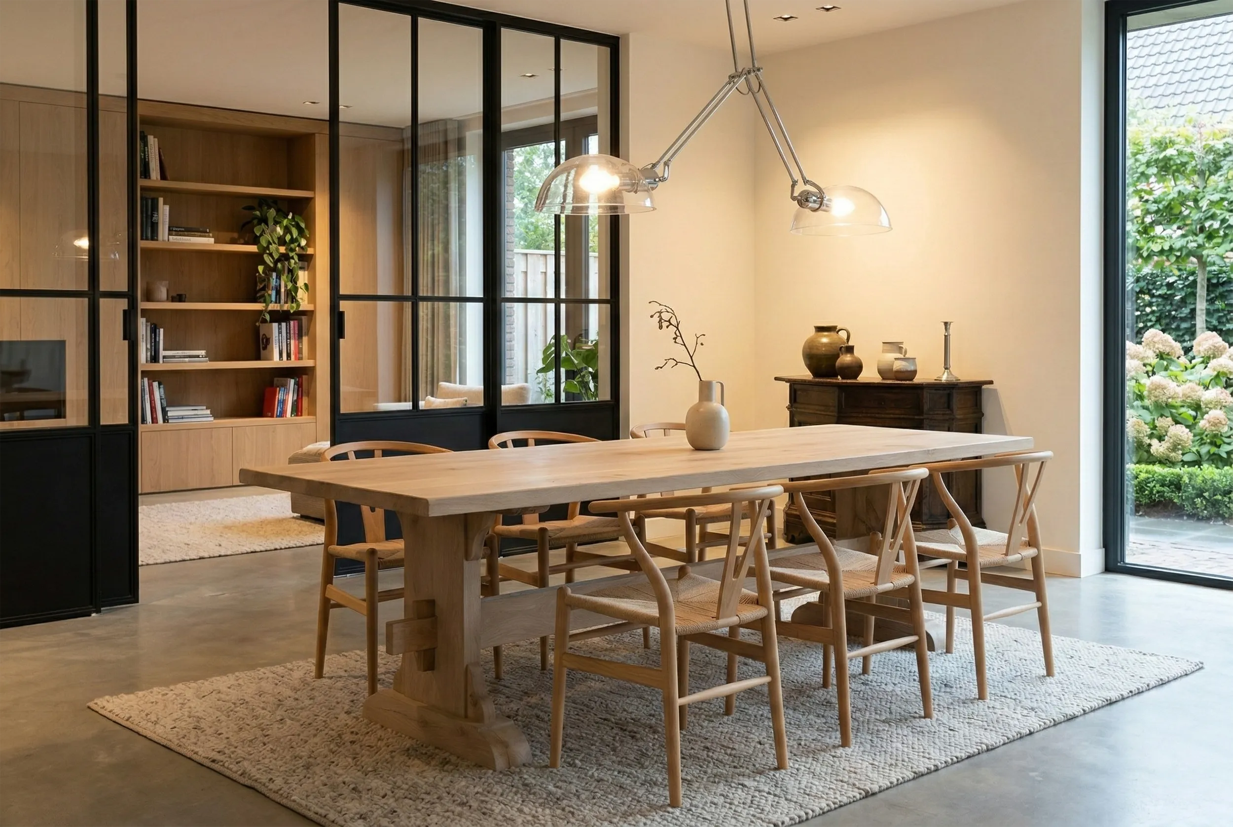 Eikenhouten kasteeltafel G002 in minimalistische stijl 1