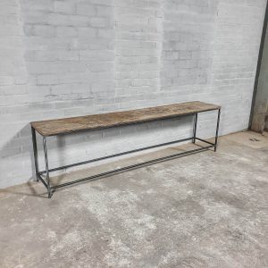 Industrial Console Table Rustic oak table top IND759