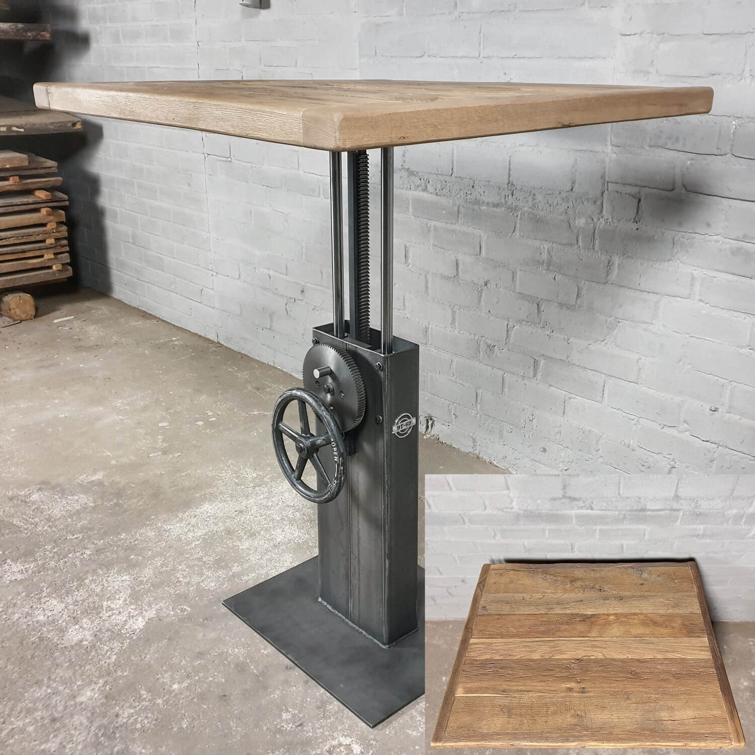 Industrial bistro table - IND502 TOP002-1010 Height adjustable bistro table
