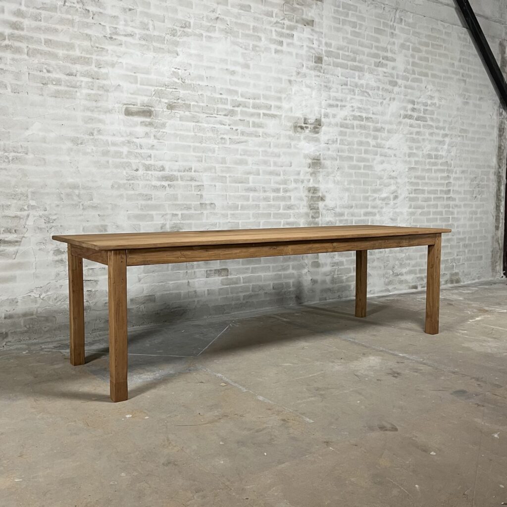 Antique dining table from native hardwood - natural colour - C008