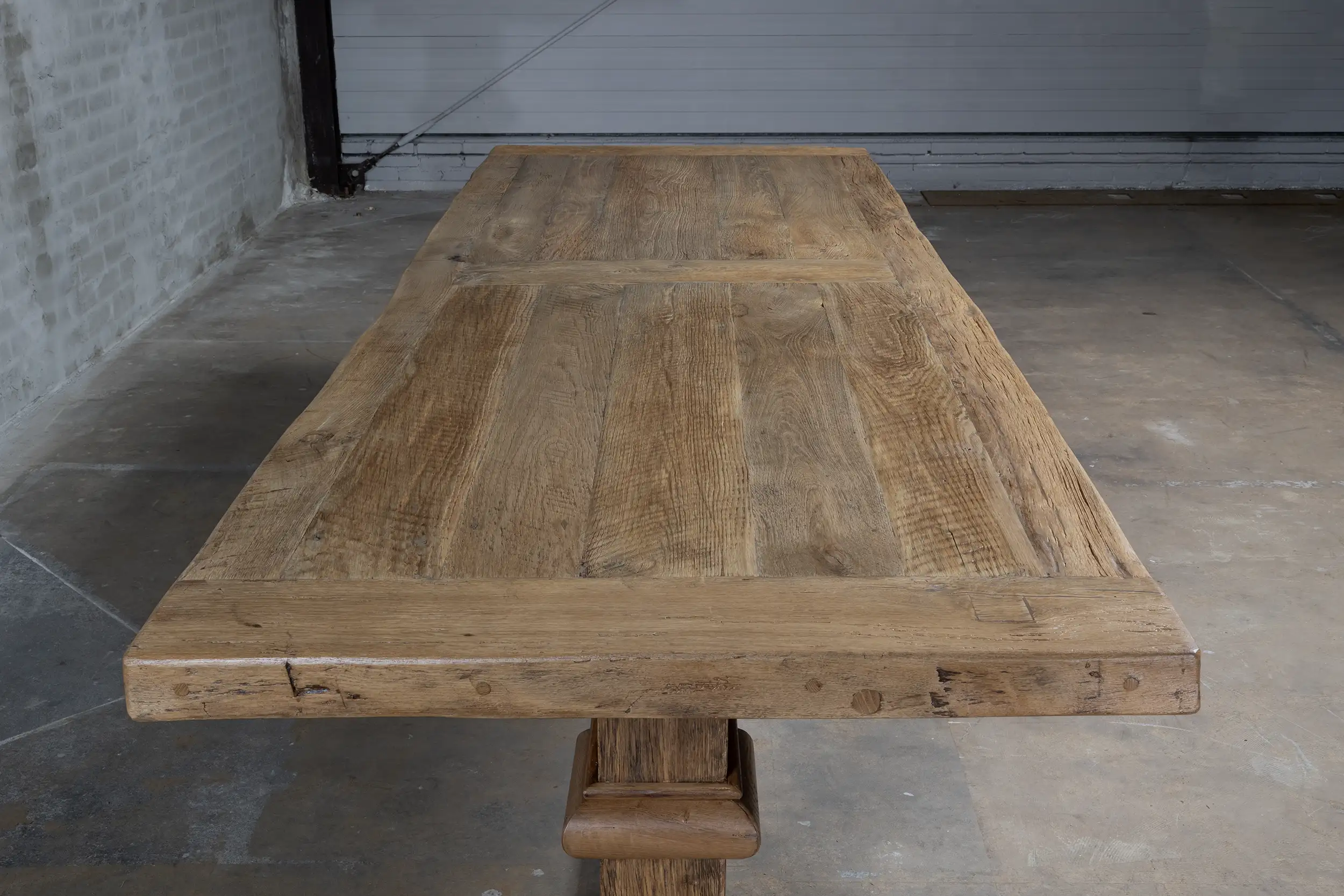 Eiken Kloostertafel Batenburg in hoogte verstelbaar Z042-9