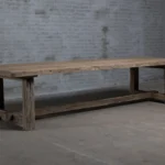 Side view of Z027-M Ulm monastery table made of solid oak