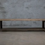 Side view of Z027-M Ulm refectory table made of solid oak.