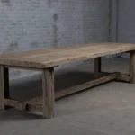 Top view of Z027-M Ulm monastery table made of solid oak