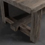 Closeup of table legs of the Z027-M Ulm refectory table made of solid old oak.
