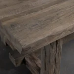 Closeup of table legs of the Z027-M Ulm refectory table made of solid old oak.