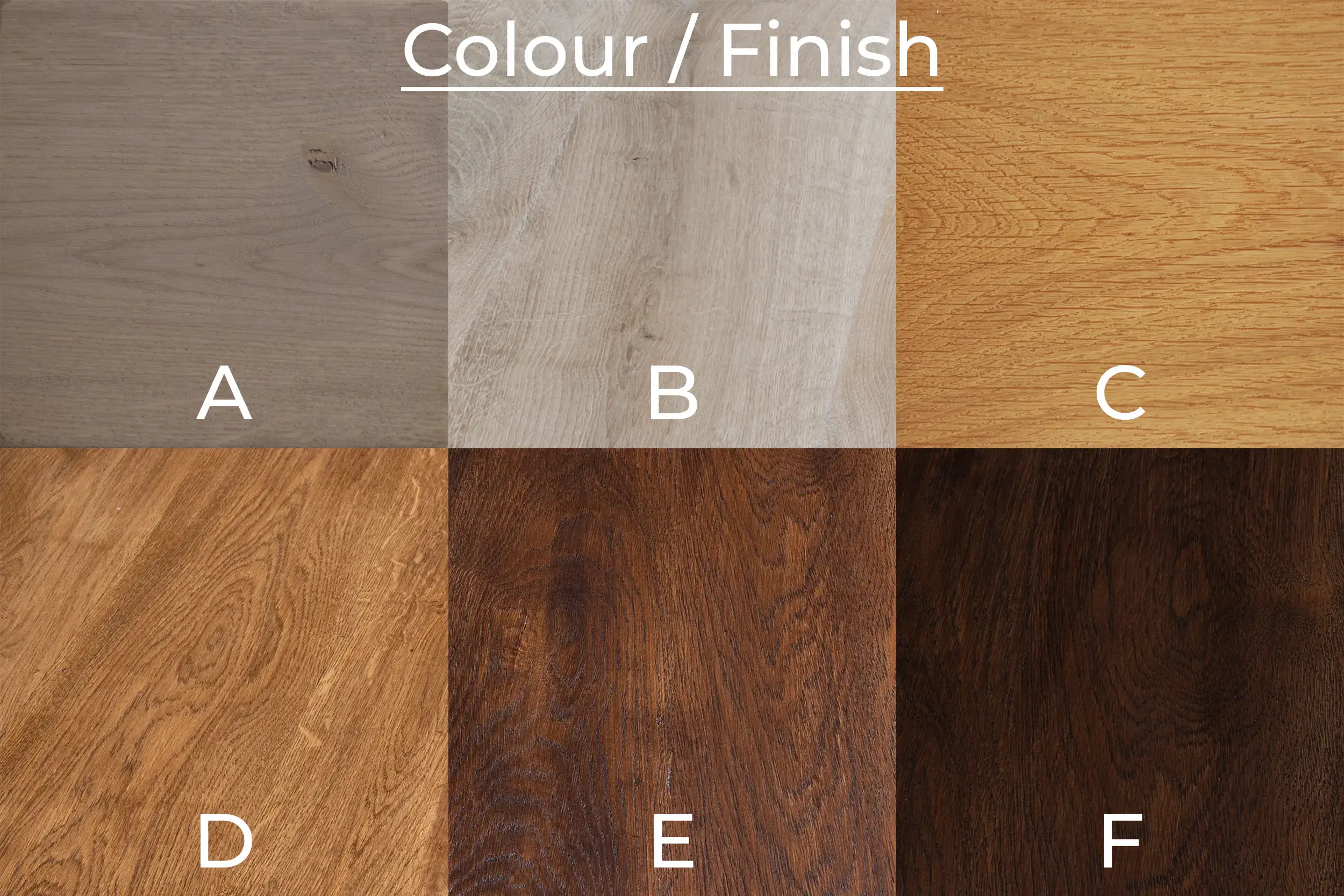 Colouring options rustic oak Colour and finish options for rustic oak