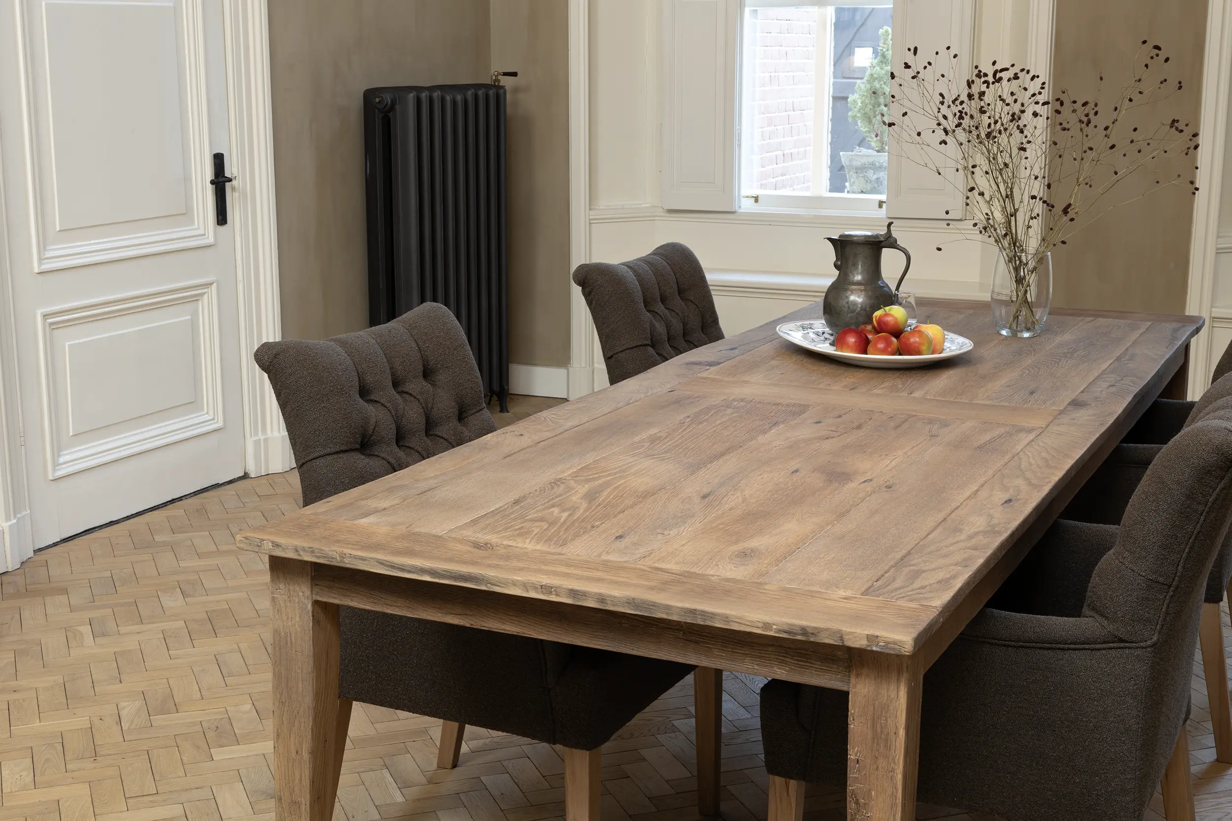 Franse eettafel Z035-2026 (3) Custom-made French oak dining table Pierre model in a rustic style
