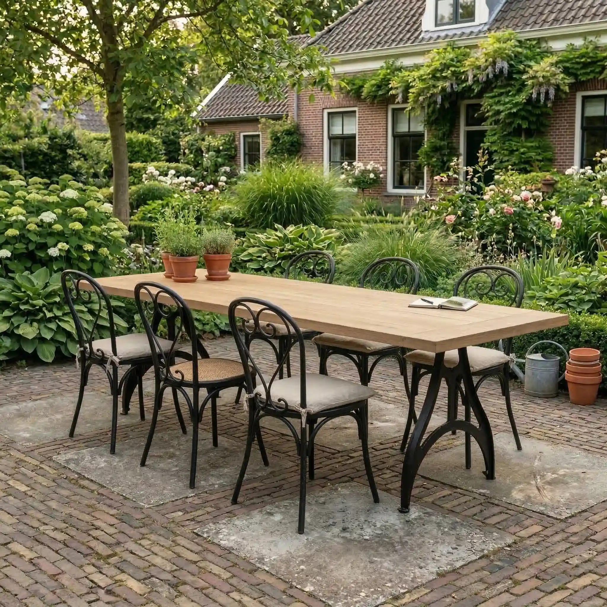 Rustic wooden garden table made-to-measure