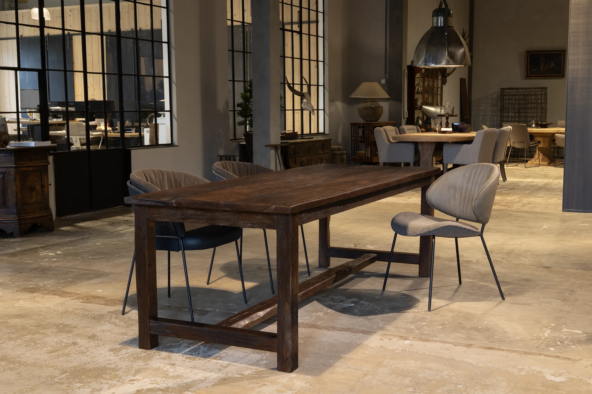 Refectory table Konstanz (1) Konstanz refectory table made from solid reclaimed oak