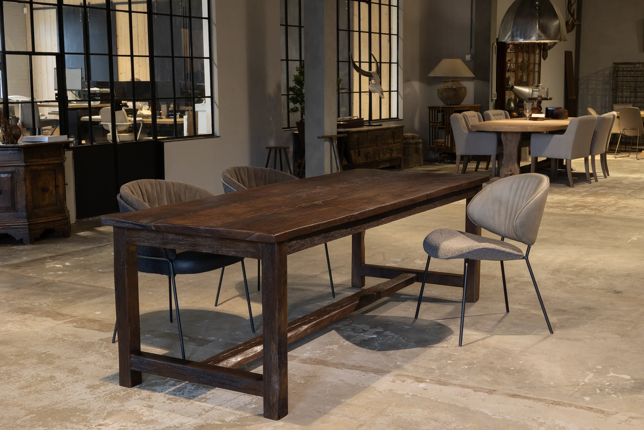 Refectory table Konstanz (3) Konstanz refectory table made from solid reclaimed oak